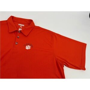 Antigua Clemson Tigers Polo Shirt Mens 2XL XXL Orange Performance Golf NCAA Mesh